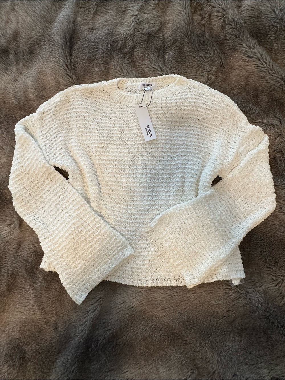 BB Dakota | Cream Open-Knit Sweater | S